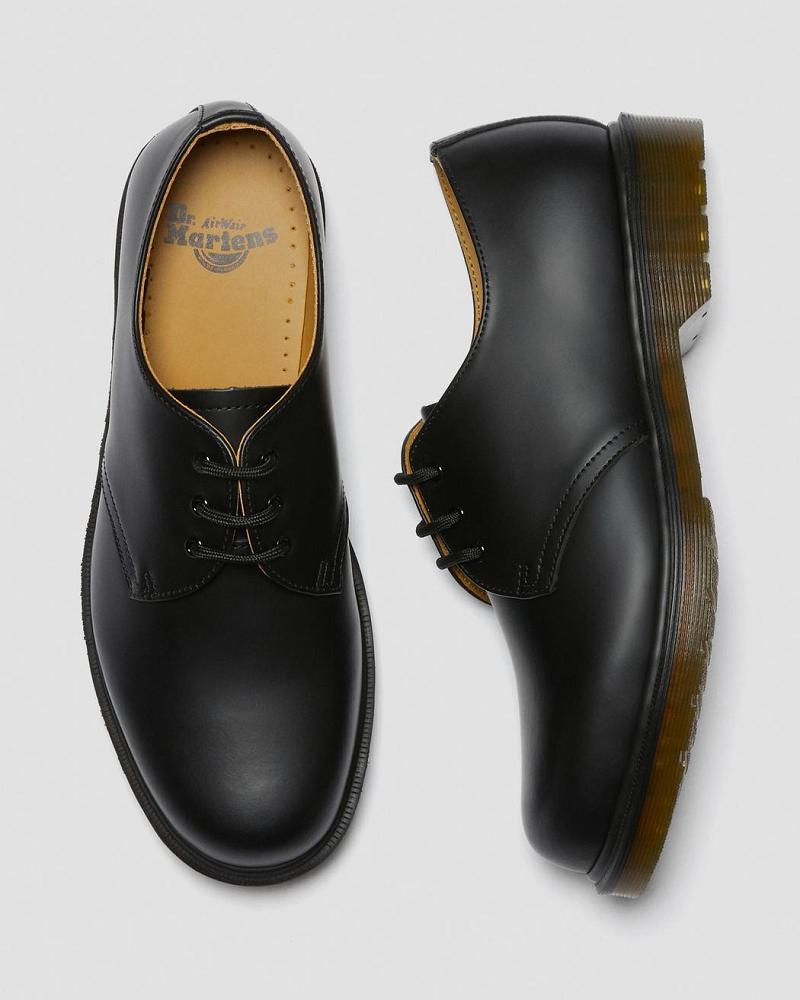 Black Men's Dr Martens 1461 Plain Welt Smooth Leather Oxfords Shoes | CA 601PJJ